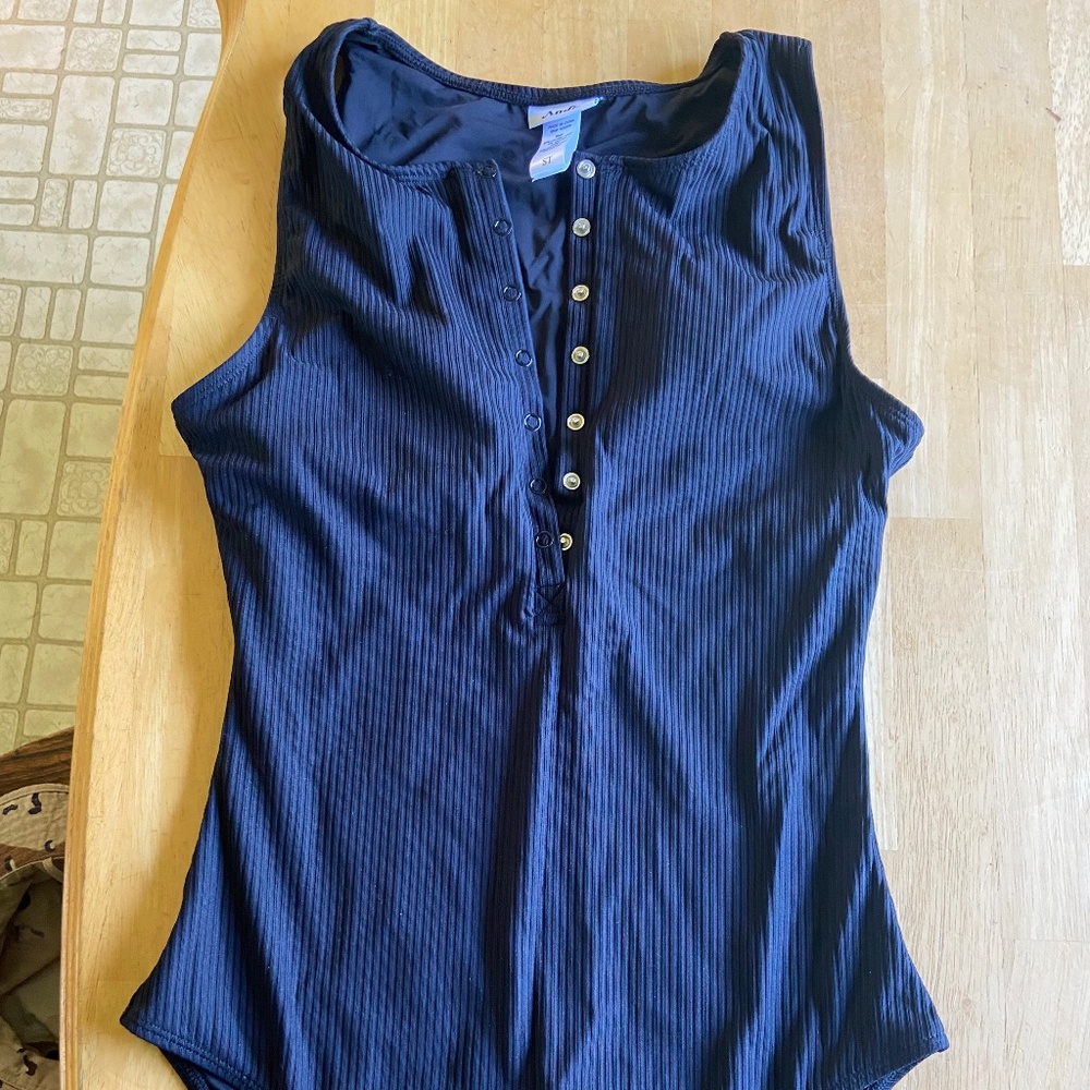 Andie swim Malibu swimsuit ribbed black NWOT small tall